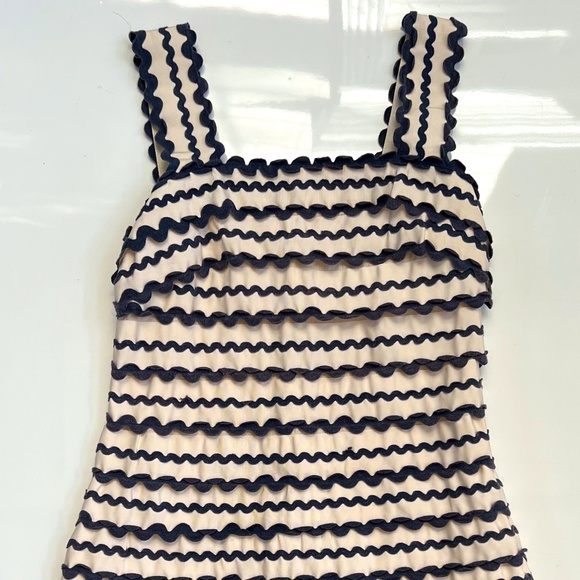 French Connection “Ric Rac” Ivory and Blue Mini Dress 6 - Picture 2 of 5